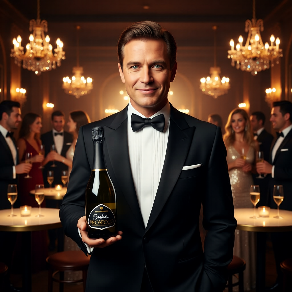 Luca Corsetti Studio - Psyke Prosecco, variante ibrida con ambientazione di gala in interni