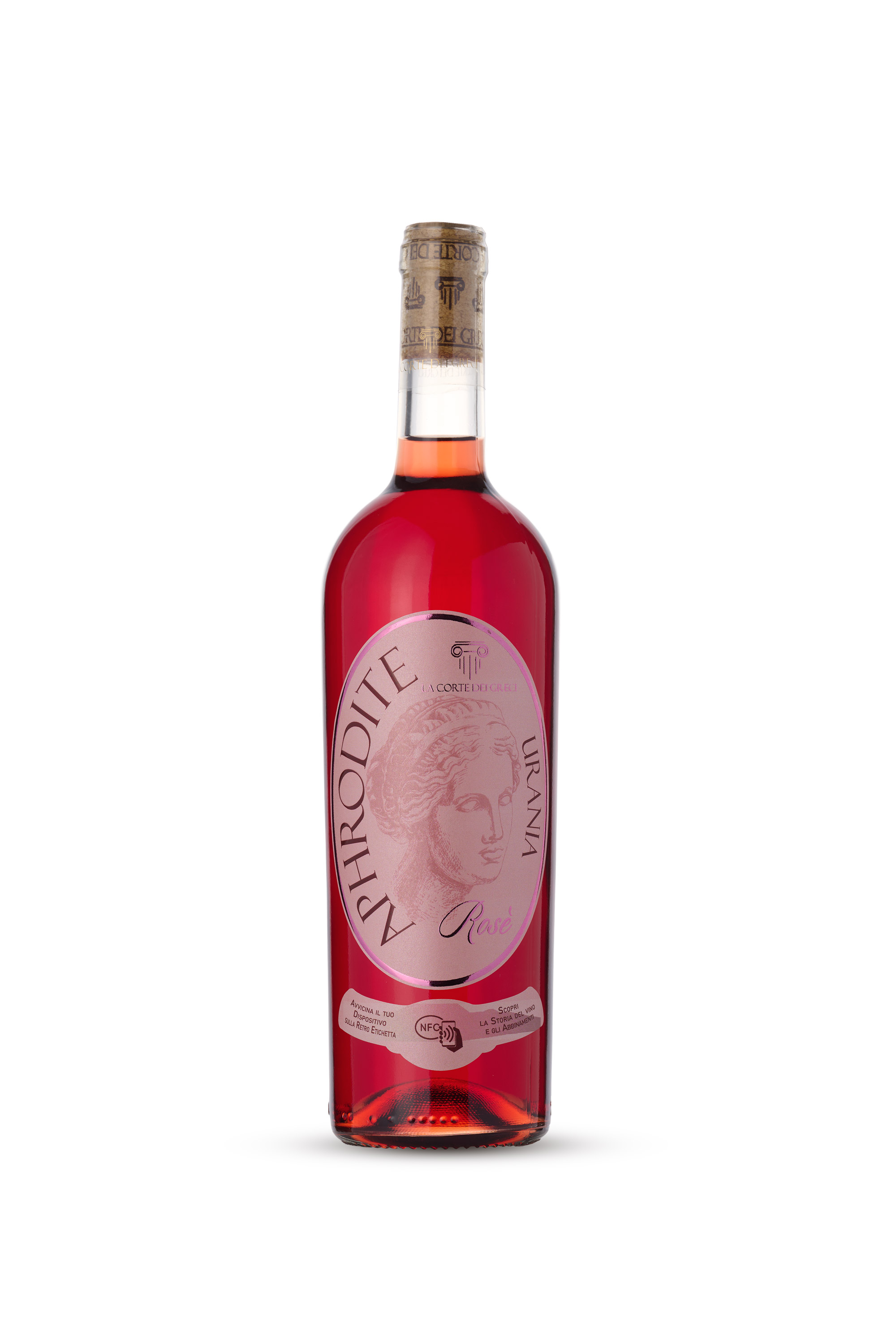 Luca Corsetti Studio - La Corte dei Greci, Aphrodite Urania Rosé, scatto fotografico still life puro in studio su fondo bianco